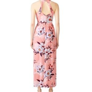 Fleurtine Pink Flroal Maxi Dress